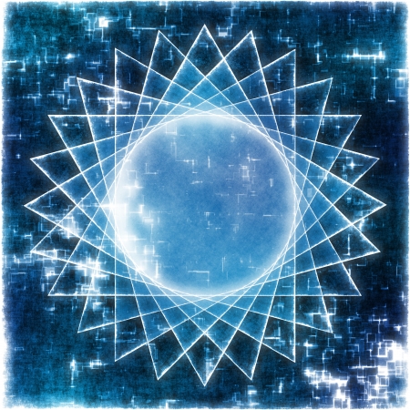 Spiral blue laser star backgroundの写真素材