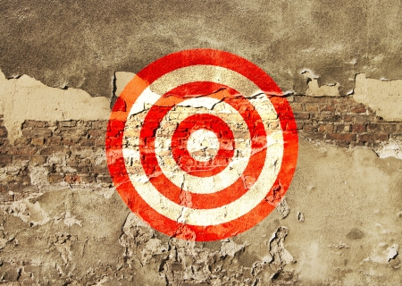 target painted on the wall, red and whiteの写真素材