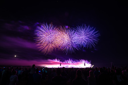 Fireworks light up the sky.の写真素材