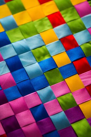 Pattern with intertwined ribbons. Color background.の写真素材