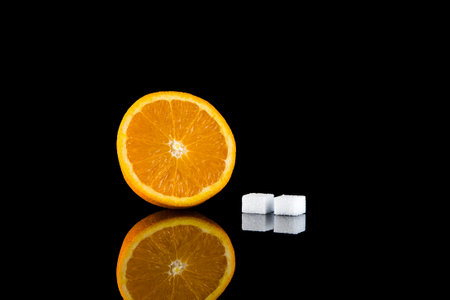 Orange. Comparison of sugar content.の写真素材