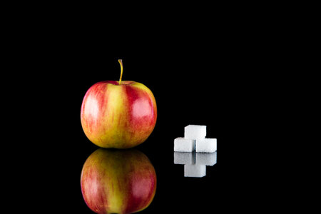 Apple. Comparison of sugar content.の写真素材