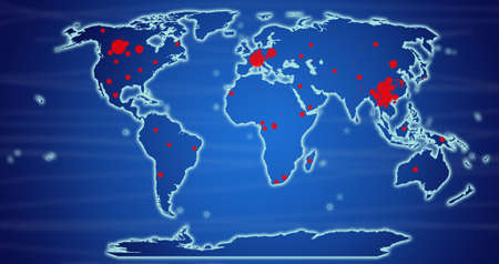 Pandemic world map.の写真素材