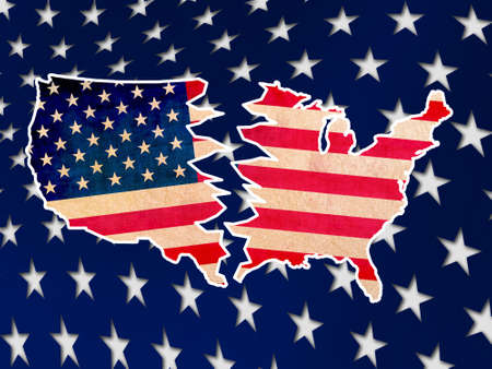 The broken contour of the state. Symbol of impeachmentの写真素材