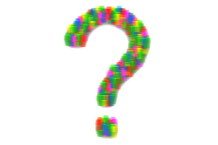 Question mark on a white background. Computer generated 3D photo rendering.の写真素材