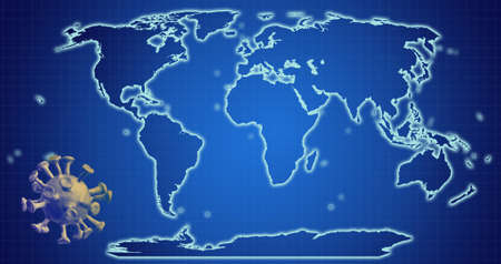 Pandemic world map.virus, sarsの写真素材