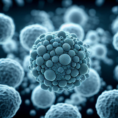 wallpaper with virus cells. Microscopic rendering. Tile background. 3d rendering