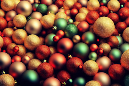 Traditional Christmas baubles. Close-up.の写真素材