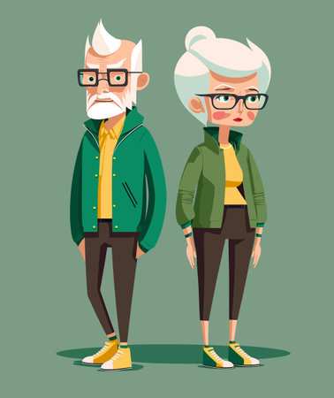 A pair of grandparents leading a sporty lifestyle. Dressed in sports tracksuits.の写真素材