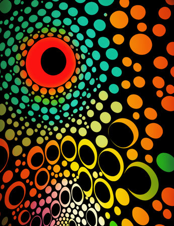 Psychedelic, abstract image with distorting circles and ellipses.の写真素材