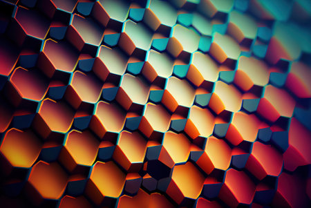 Colorful abstract wallpaper with hex theme.の写真素材