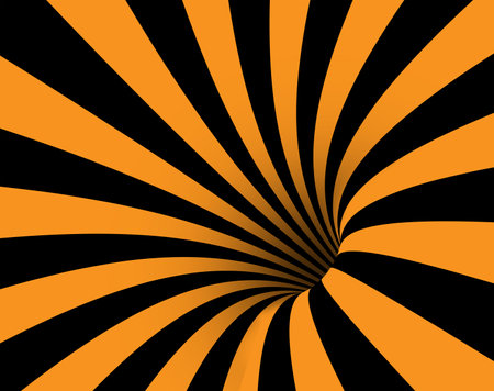 Black and orange tunnel. optical illusion.の写真素材