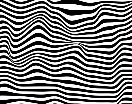Black and white optical illusion. abstract linesの写真素材