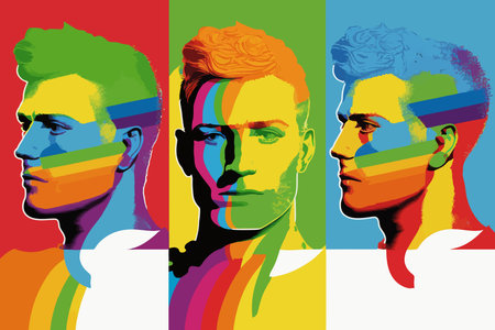 People expressing their views. LGBTQ manifesto. Respect, tolerance, equality. Poster, graphic print.の写真素材