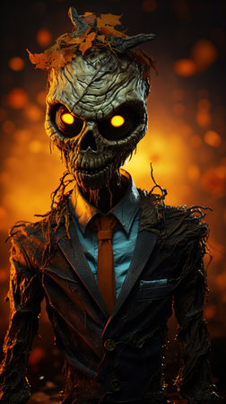 Surreal zombie figure. Halloween scene. Ai generativeの素材