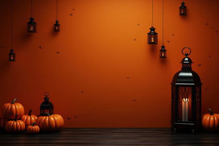 Halloween and autumn decoration for web masters, card designers, etc. Ai generativeの素材