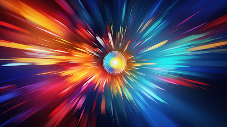 Tunnel on an abstract colorful background. Change, time and new year concept. Ai generative.の素材