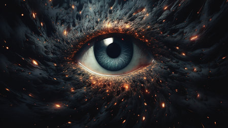 Illustration of an abstract evil eye. AI generated.の素材