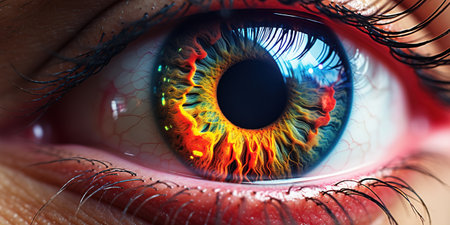 Colorful abstract eyes. Generative AIの素材