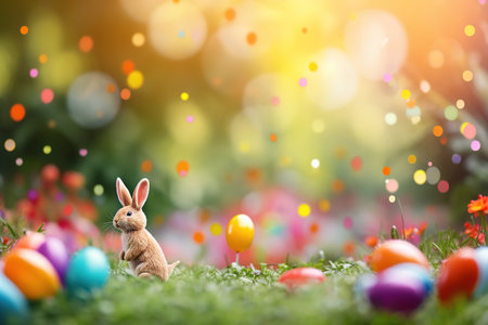 Easter. Background to use for a card, banner. Generative AIの素材