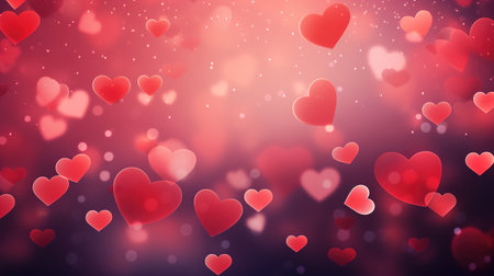Beautiful illustration of pink hearts background. Ai generativeの素材