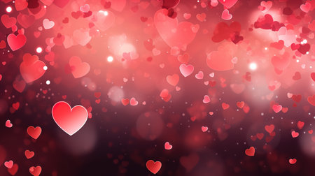 Beautiful illustration of pink hearts background. Ai generativeの素材