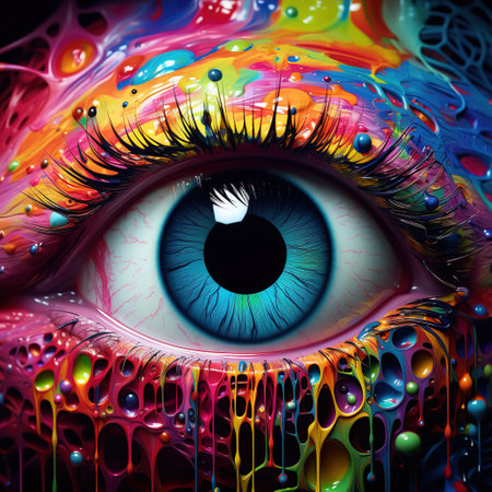 Colorful abstract eyes. Generative AIの素材
