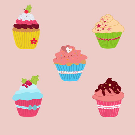 Delicious cupcake. Dessert vector illustration designのイラスト素材