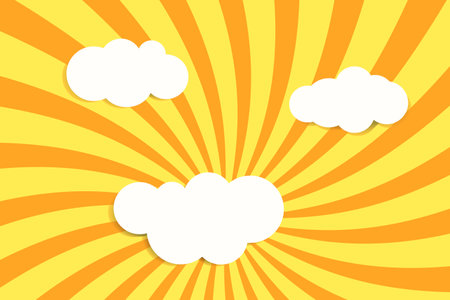 White clouds against the background of the sunny sky. Summer, weather, nature, space concept.のイラスト素材