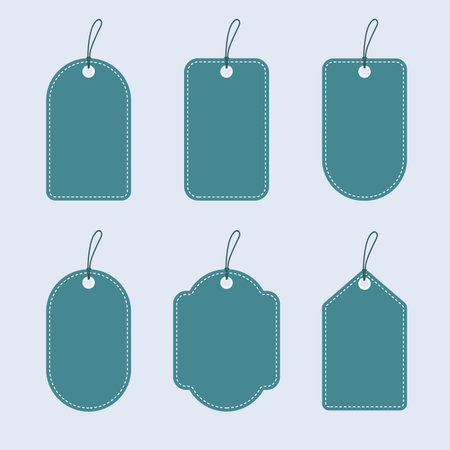 Price tags set. Template shopping labels in different shapes. Set of blank labels for discount, sale, price tags.のイラスト素材
