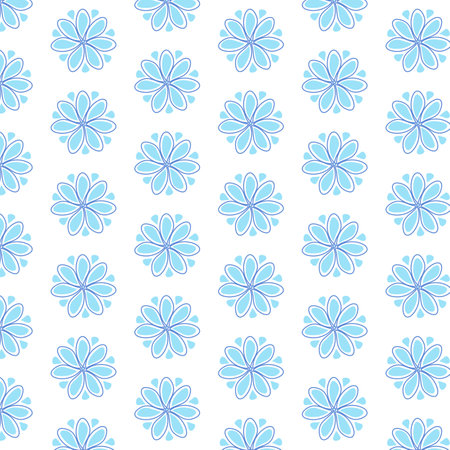 floral pattern. Seamless pattern with blue delicate flowers on a white background.のイラスト素材