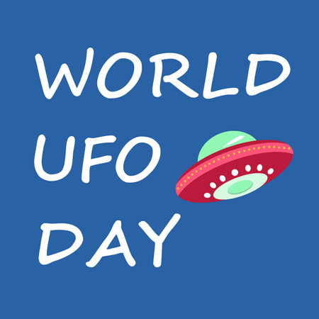 Ufo flying spaceship. World UFO Day. flying saucer. Vector illustration in a flat styleのイラスト素材