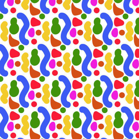 Abstract bright seamless pattern in doodle style. Vector design for fabric, packaging. abstract background.のイラスト素材