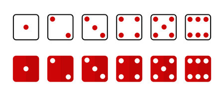 game of dice. Set of game dice isolated on white background. Dice in flat design from one to six. vector illustration.のイラスト素材