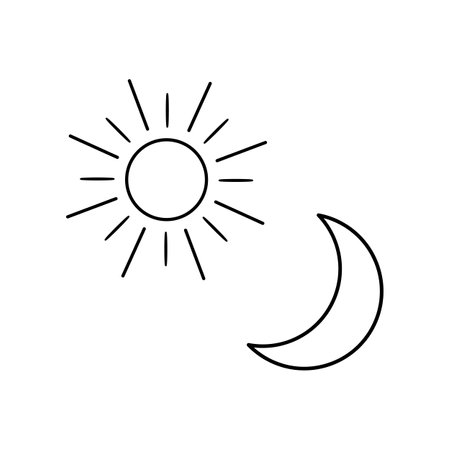 Sun moon icon illustration isolated vector sign symbolのイラスト素材