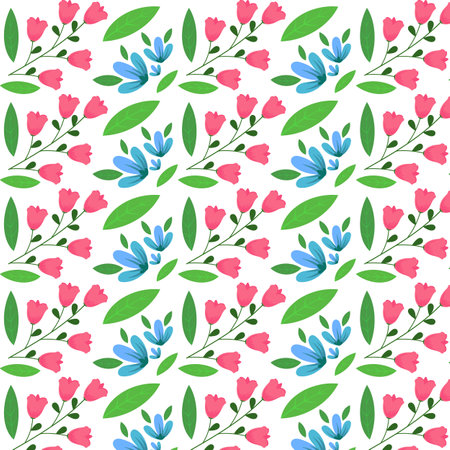 Delicate seamless pattern with flowers. Design for fabric, packaging, wallpaper, cover. Floral...