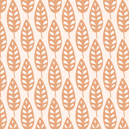 Pattern Scandinavian style. Seamless pattern in Scandinavian style in beige tones. Design of fabric, packaging, wallpaper. Pattern in panel samples.のイラスト素材