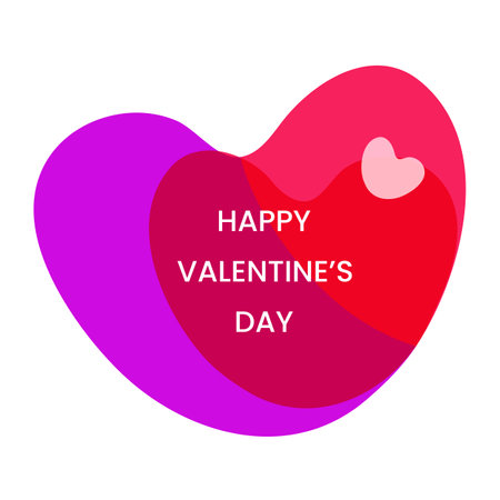 Happy Valentine's Day card. Valentine's card. Bright hearts for Valentine's Day. Vector.のイラスト素材