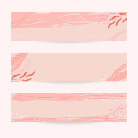 Peach fluff. Soft neutral banners. Fashionable color of 2024. Posts on social networks, advertising, posters. Vector.のイラスト素材