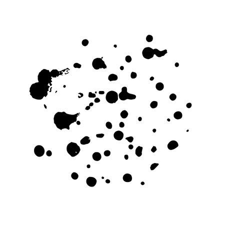 Black splashes on a white background. Vector.のイラスト素材