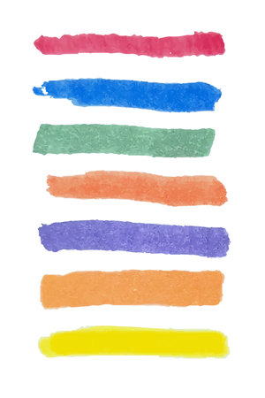 Texture brushes. Grunge texture. Colored watercolor brushes. Vector.のイラスト素材