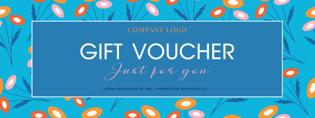 Gift voucher template. Gift certificate on a floral abstract background. Vector.のイラスト素材
