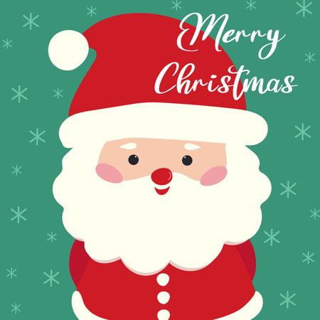 Christmas card with Santa Claus and Merry Christmas greetings. Vector.のイラスト素材