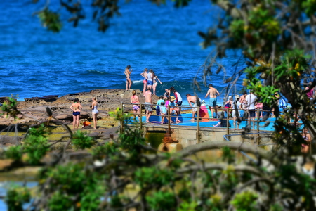 People are spending the weekend on the beachのeditorial素材