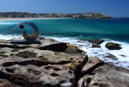 Sydney, Australia - Oct 25, 2015. Sculpture by the Sea along the Bondi to Coogee coastal walk is the...