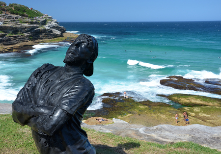 Sydney, Australia - Oct 25, 2015. Sculpture by the Sea along the Bondi to Coogee coastal walk is the world's largest free to the public sculpture exhibitions.のeditorial素材