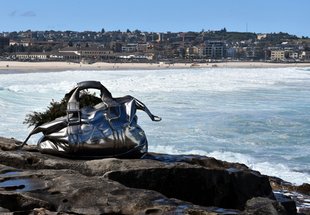 Sydney, Australia - Oct 23, 2016 Jing Yumin: Travelling Bag. Sculpture by the Sea Bondi to Coogee...
