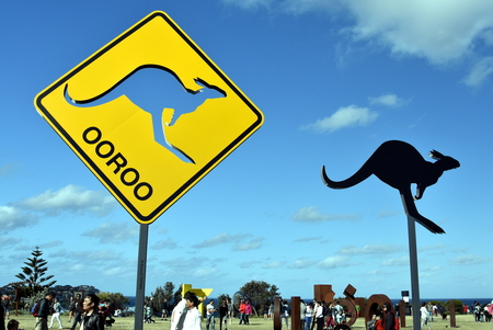 Sydney, Australia - Oct 23, 2016 Richard Tipping: Kangoroo. Sculpture by the Sea Bondi to Coogee...