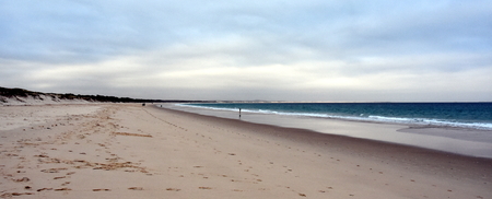 Hawks Nest beach on a cloudy day (Central Coast, NSW, Australia)の写真素材