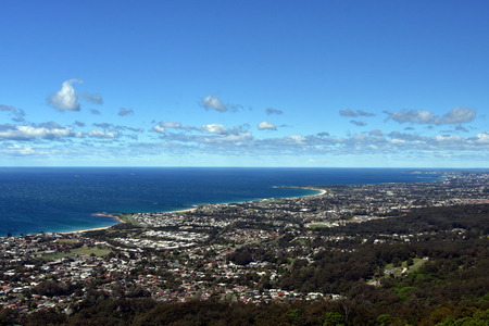 Bulli Beach and coastal view from Bulli Lookout, Sydney, Australiaの写真素材